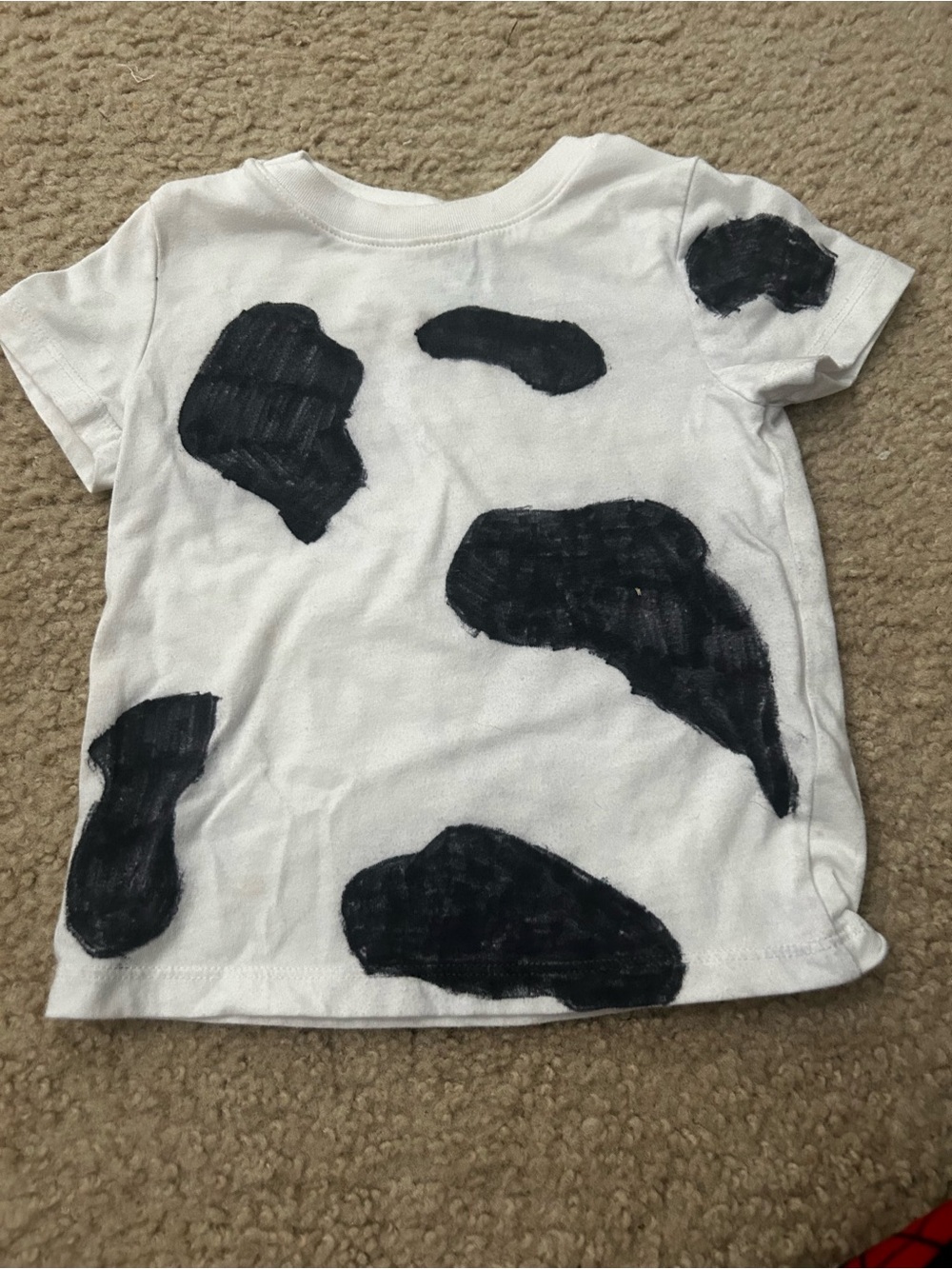 Cat & Jack White Tee with Black Cow Spot Print